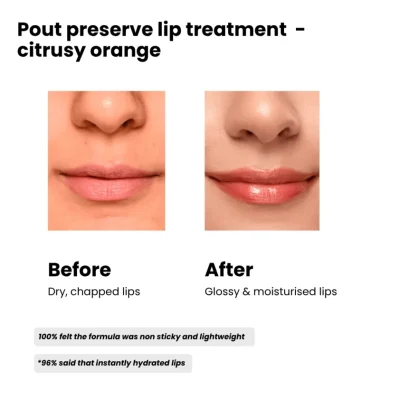 Before and after using lip balm results