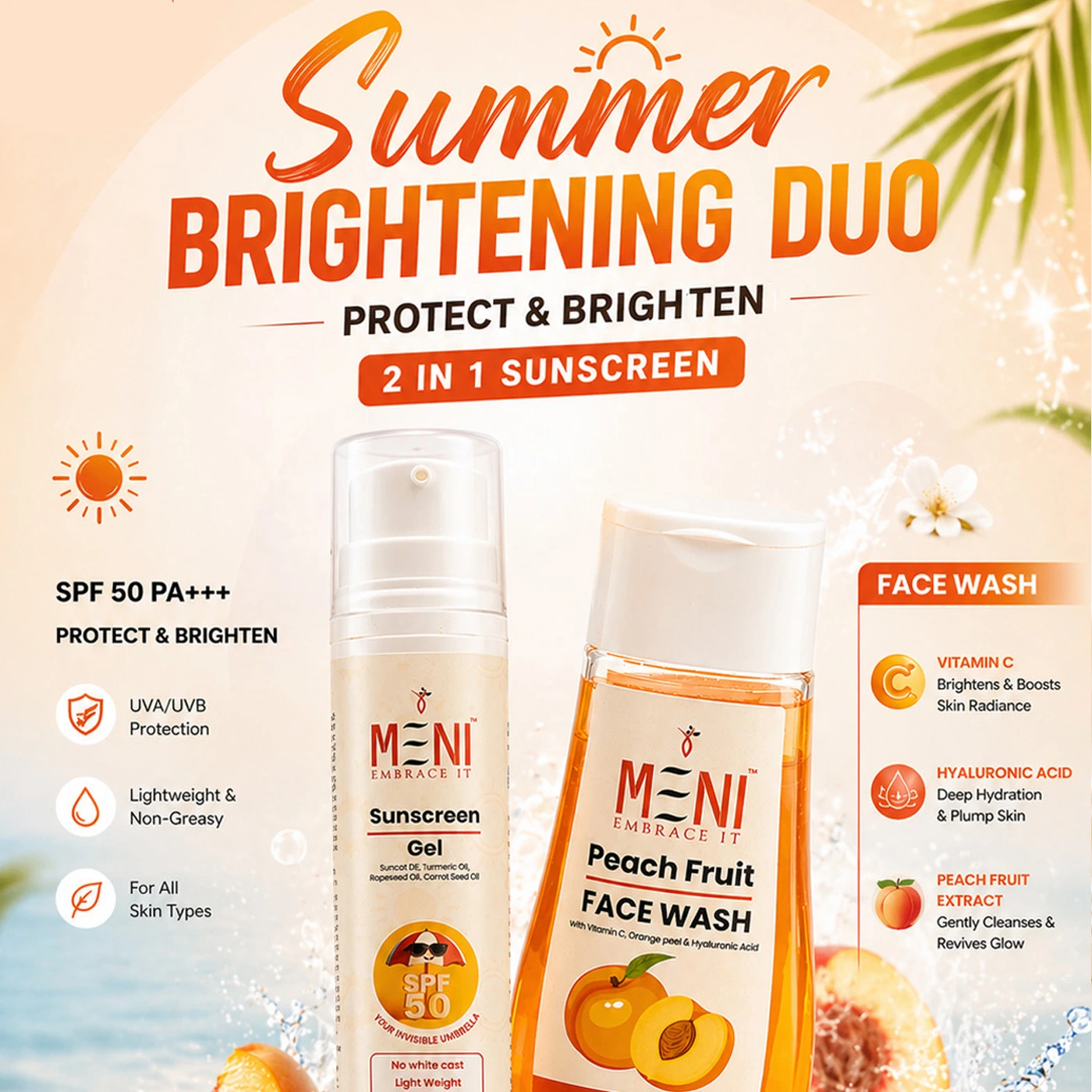 summer combo offer sunscreen and facewash