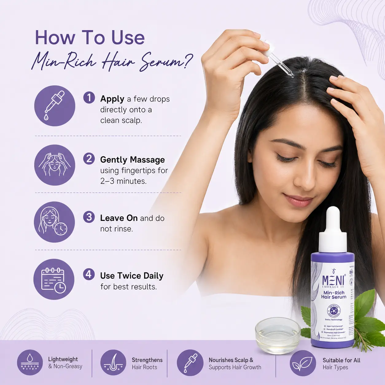 how to apply Hair rich serum on hair?